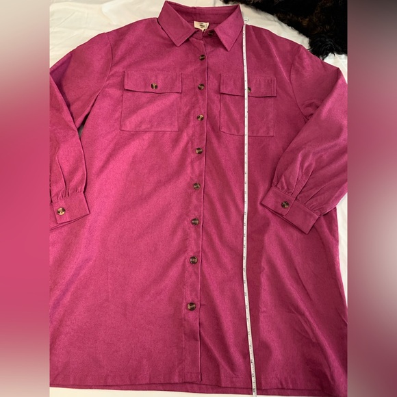 NWT Entro Vibrant Pink Collared Dress/Duster - Picture 8 of 16